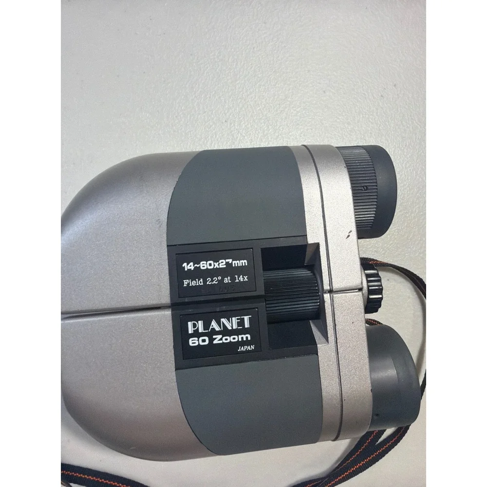 Vintage Planet 60 Zoom Binoculars 14-60x27mm Japan Silver Grey Compact Optics
